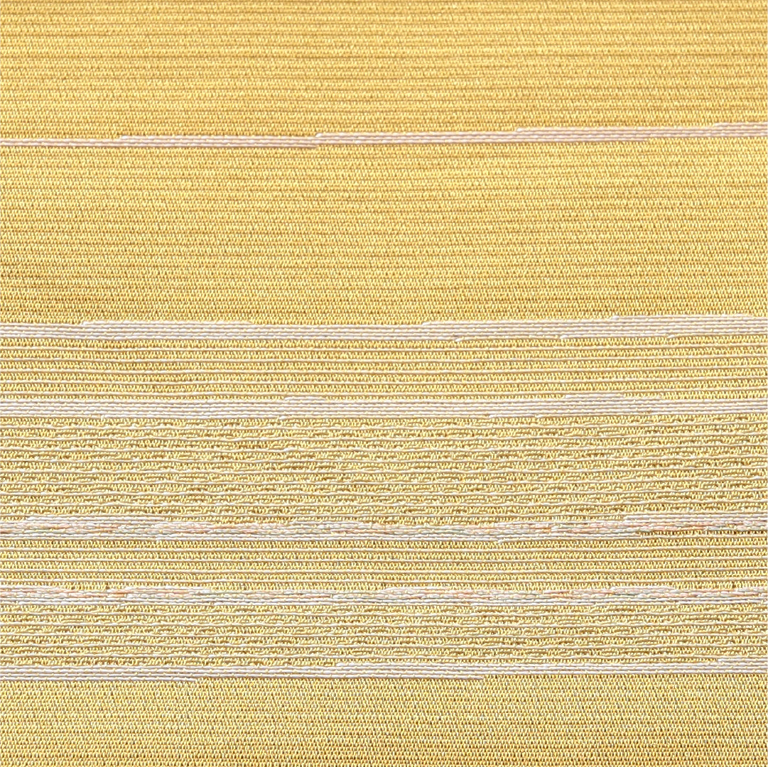 九寸名古屋帯 帯丈378cm カジュアル 開き仕立て 六通 Sランク ポリエステル 創作柄 黄系 1224-03830