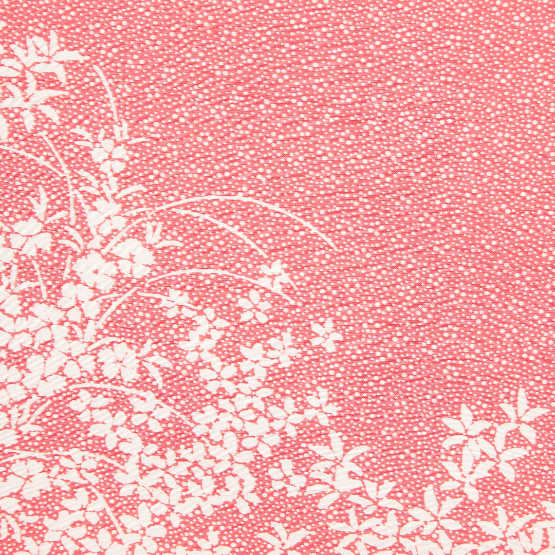 江戸小紋(大小霰) 洗える着物 袷 身丈158cm 裄丈63cm ポリエステル Sランク Mサイズ 広衿 インフォーマル 花柄 訪問着 ピンク系 1262-16904