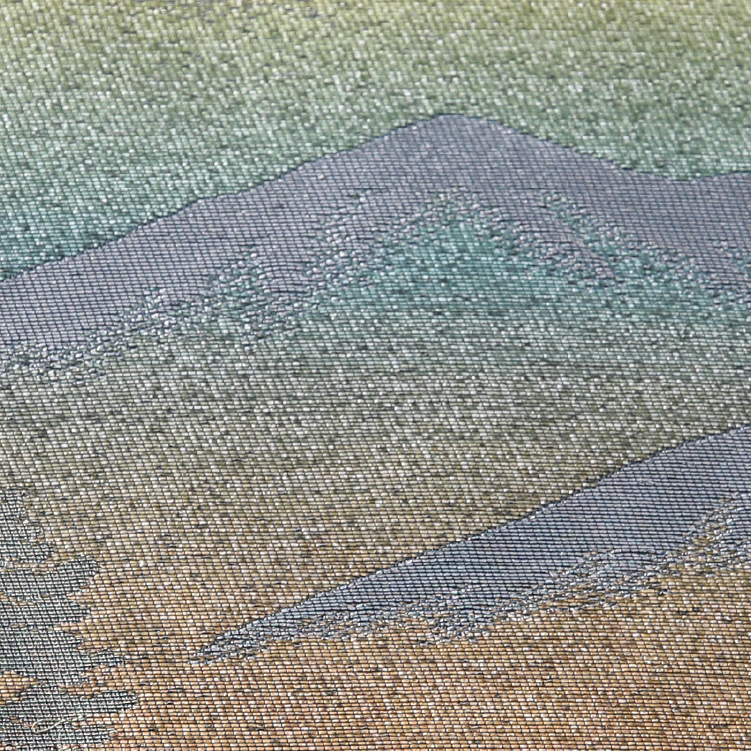 袋帯 帯丈408cm セミフォーマル 六通 帯芯なし Sランク 正絹 引箔 木立 山 紺系 銀系 1223-02074