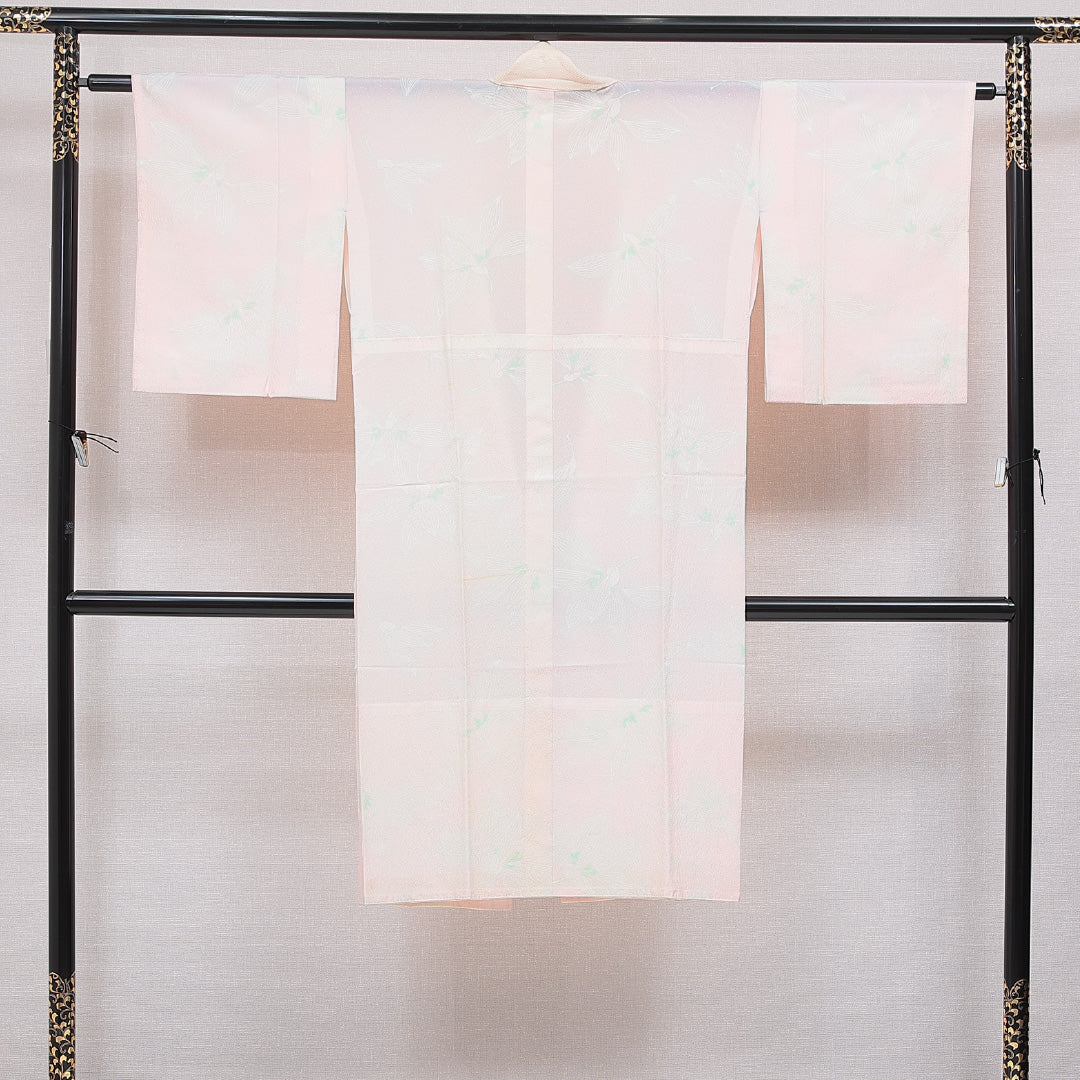 長襦袢 無双袖 身丈122cm 裄丈61cm 正絹 Cランク Sサイズ 花柄 ピンク系 HP 1239-16671
