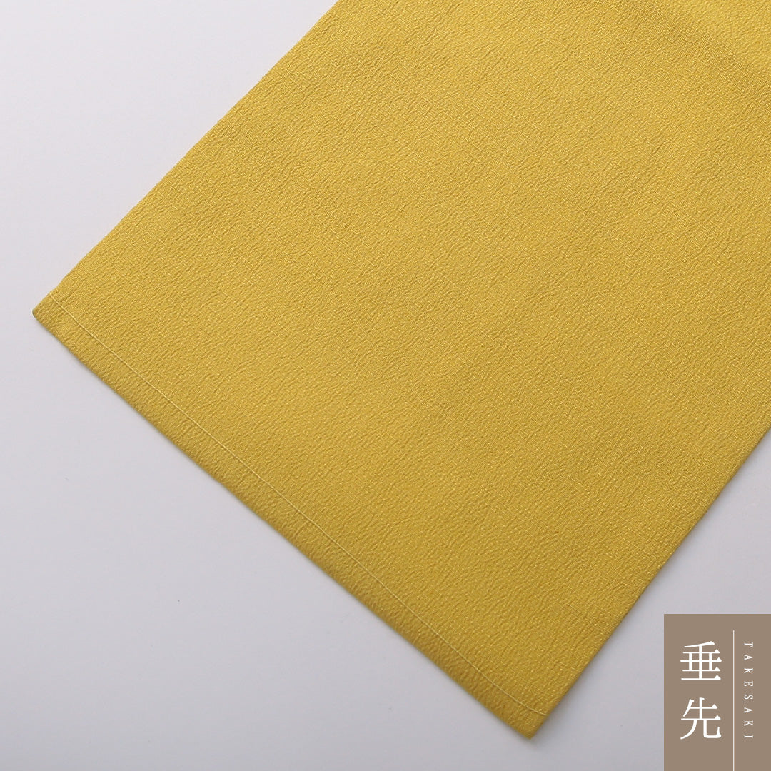 アンティーク 九寸名古屋帯 帯丈361cm セミフォーマル 名古屋仕立て ポイント柄 Bランク 正絹 染め帯 ちりめん 江戸紅型 鳳凰 黄系 1224-03705