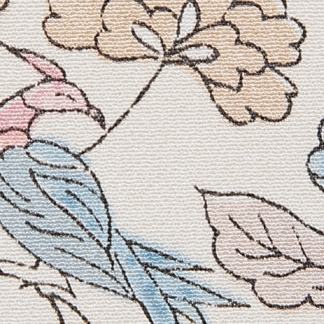 小紋 洗える着物 袷 身丈158cm 裄丈63cm ポリエステル Cランク Mサイズ 広衿 インフォーマル 菊 クリーム系 1215-15810