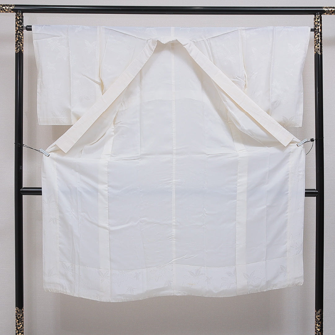 長襦袢 無双袖 身丈136cm 裄丈64cm 正絹 Aランク 2XLサイズ 紅葉 クリーム系 RP 1239-16553