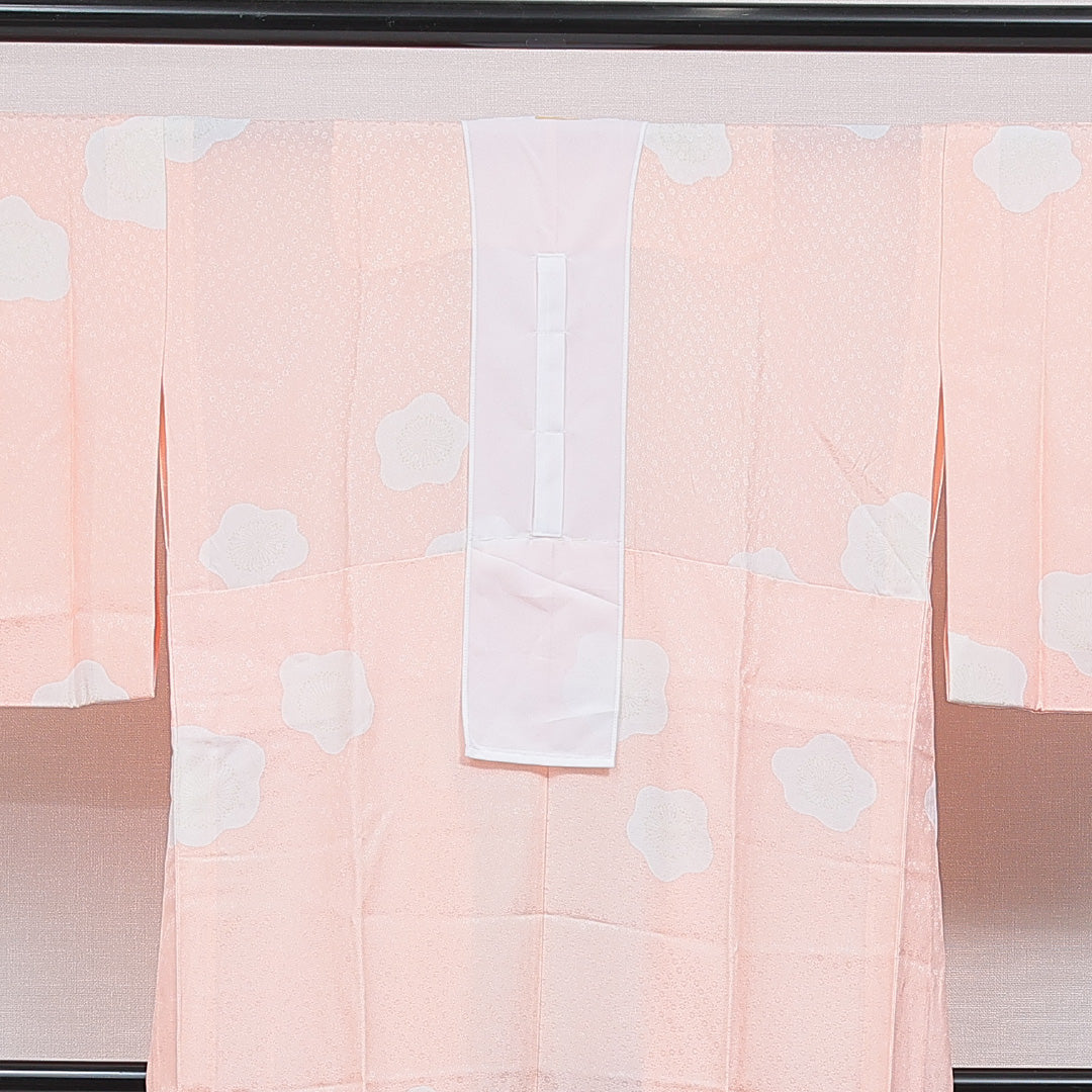 長襦袢 洗える着物 無双袖 身丈121cm 裄丈62cm ポリエステル Sランク Sサイズ 梅 ピンク系 1229-16696