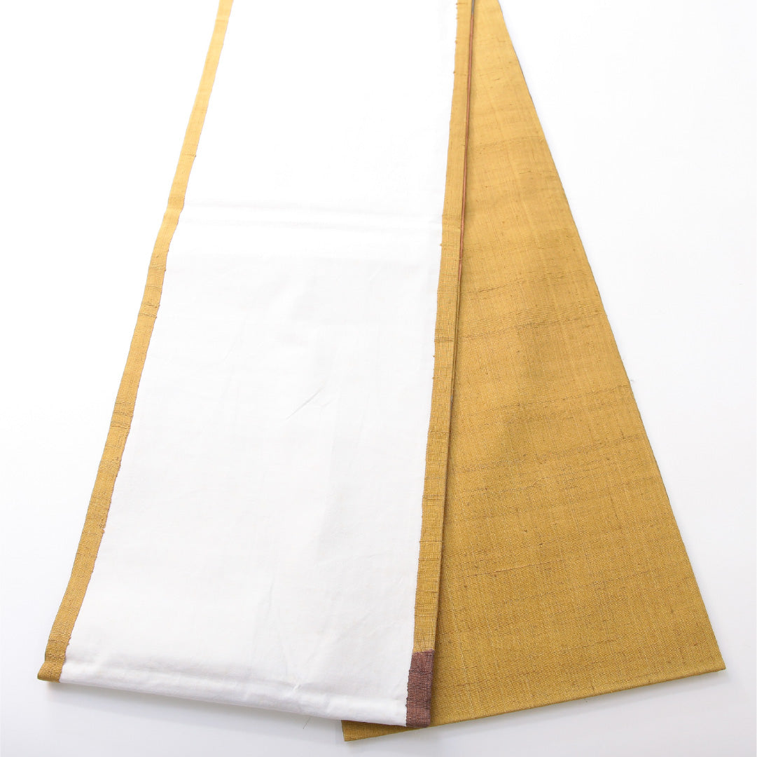 九寸名古屋帯 Aランク 帯丈370cm 正絹 六通 名古屋仕立て 染め カジュアル 絞り 花柄 黄系 LP 1245-03738