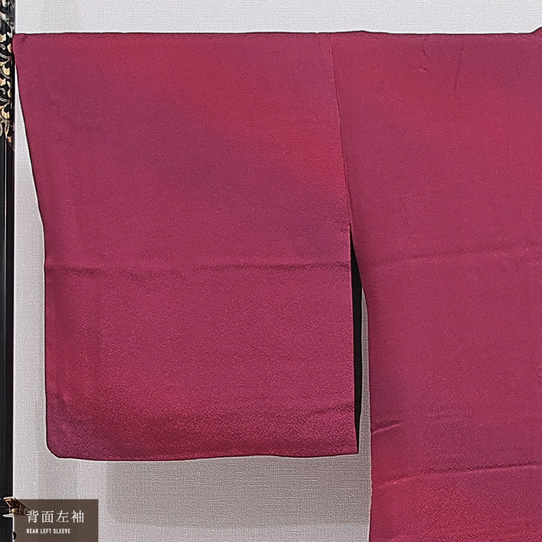 道行コート 袷 身丈86cm 裄丈67cm 正絹 Sランク セミフォーマル Mサイズ ぼかし染 無地 紫系 RP 1237-16142