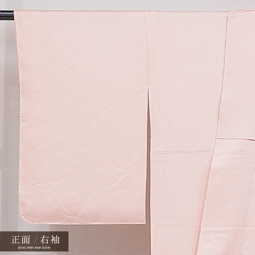 未使用品 訪問着 袷 身丈172cm 裄丈64cm 正絹 Nランク セミフォーマル 広衿 2XLサイズ 牡丹 可憐 落ち着き ピンク系 M4 1217-15358