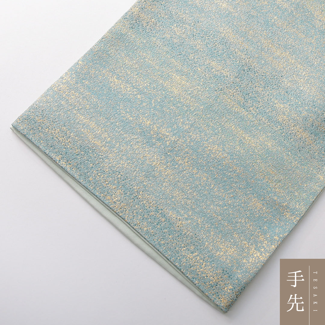 袋帯 帯丈440cm セミフォーマル ポイント柄 Aランク 正絹 引箔 唐華 緑系 1223-02133