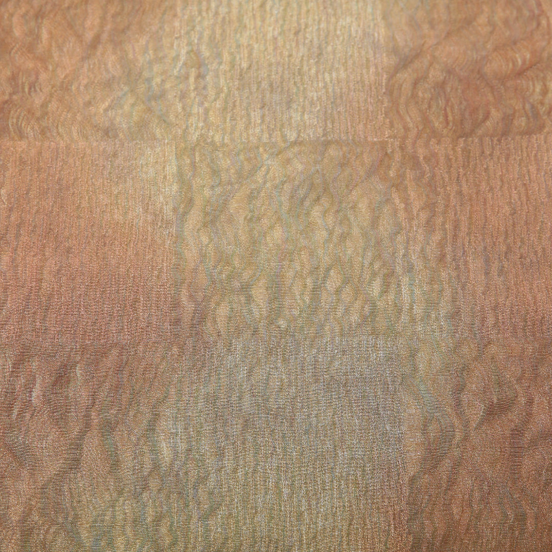 袋帯 帯丈436cm フォーマル 全通 Sランク 正絹 ふくれ織 無地 金系 1223-02071