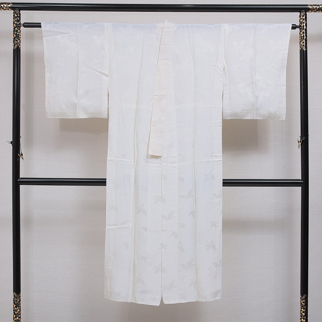 長襦袢 無双袖 身丈136cm 裄丈64cm 正絹 Aランク 2XLサイズ 紅葉 クリーム系 RP 1239-16553