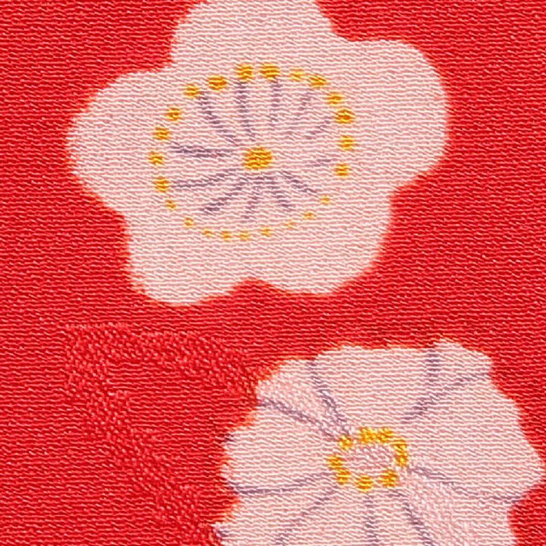 アンティーク 長襦袢 無双袖 身丈130cm 裄丈64cm 正絹 Cランク Lサイズ 桜 赤系 RP 1239-16697