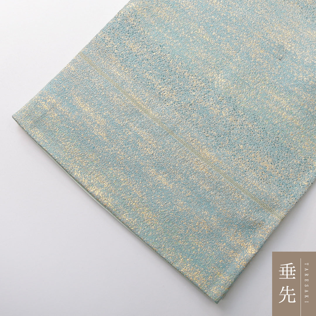 袋帯 帯丈440cm セミフォーマル ポイント柄 Aランク 正絹 引箔 唐華 緑系 1223-02133