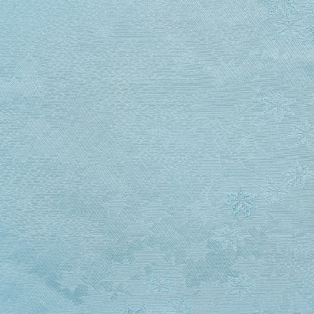 色無地 袷 身丈157cm 裄丈64cm 正絹 Bランク Mサイズ 広衿 一つ紋(橘) セミフォーマル 紋意匠 紅葉 無地 水色系 1214-15670