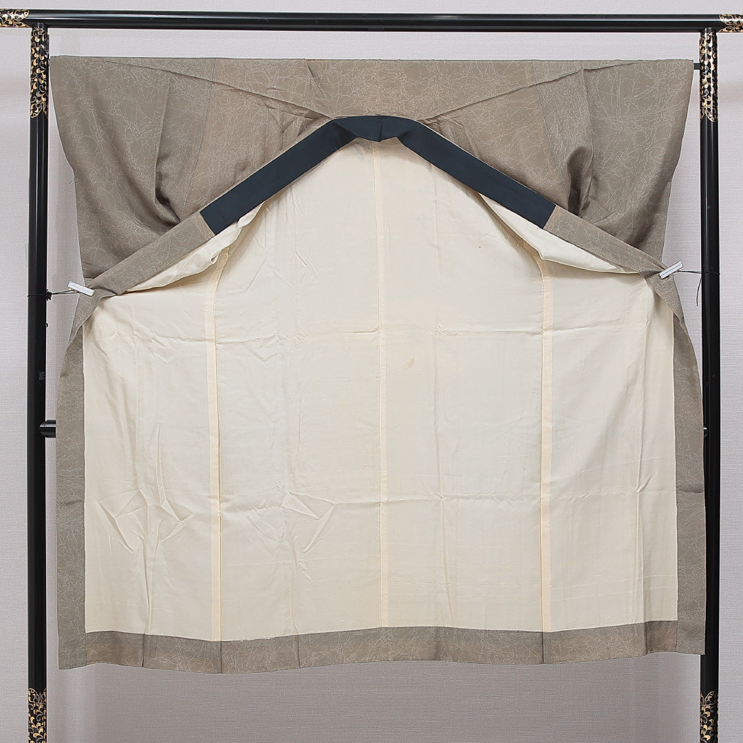 長襦袢 男性用 無双袖 身丈140cm 裄丈68cm 正絹 Cランク Lサイズ 平安絵巻 グレー系 LP 1241-16718