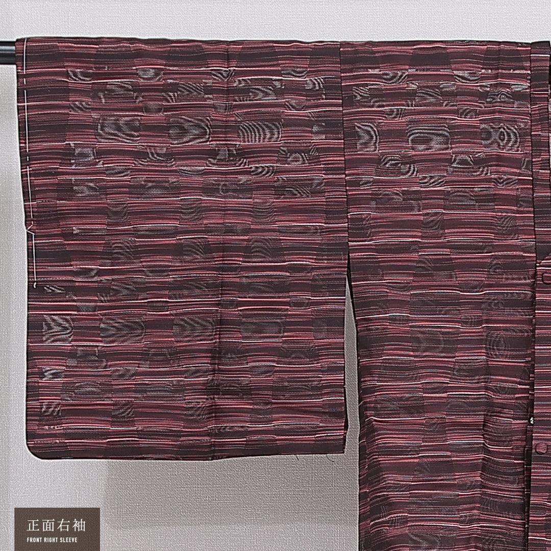 夏物 洗える着物 道行コート 夏物 身丈83cm 裄丈65cm ポリエステル Sランク セミフォーマル Mサイズ 抽象柄 紫系 RP 1237-16200