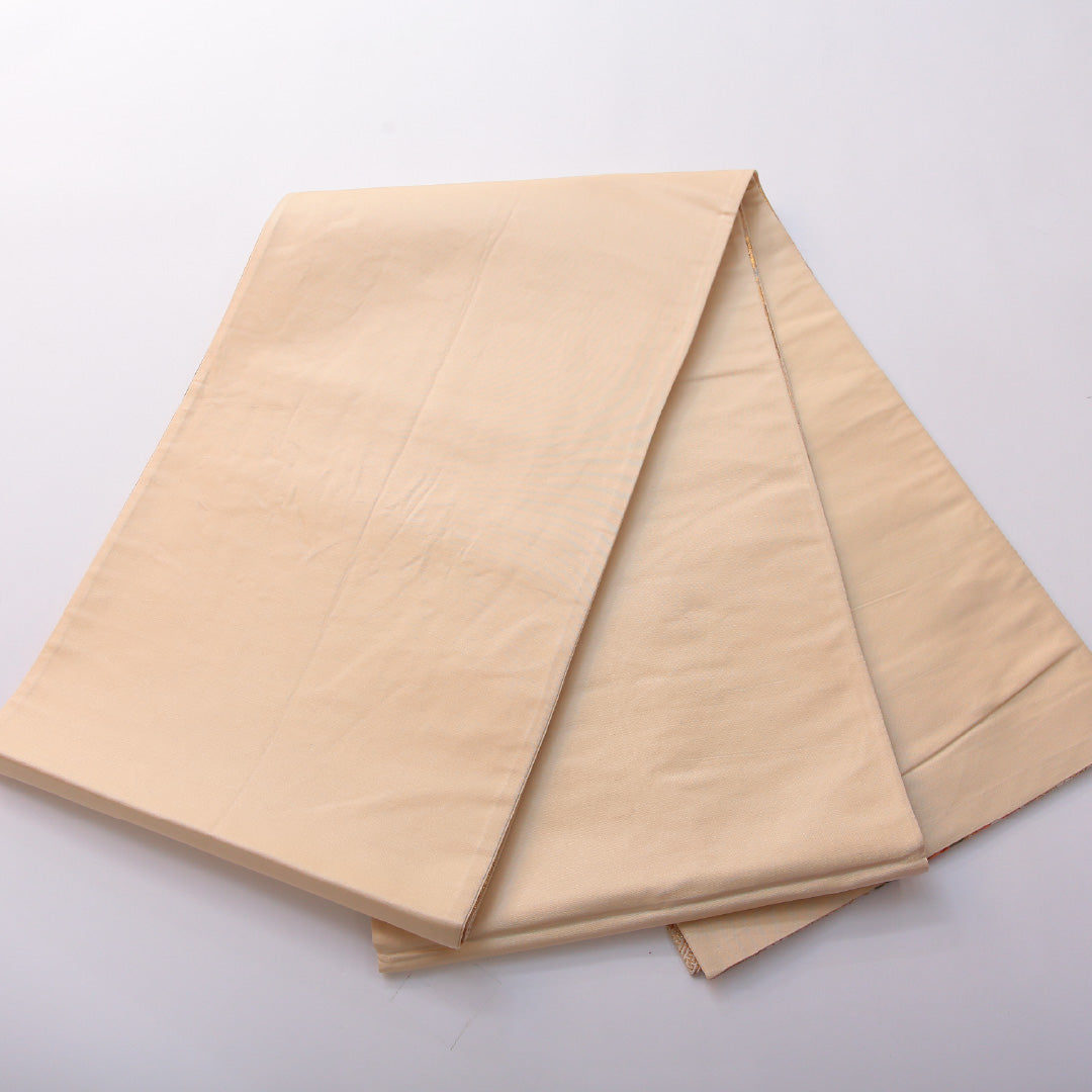 袋帯 帯丈426cm フォーマル 六通 Sランク 正絹 花車 金系 1223-01979