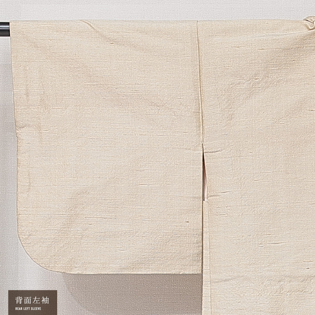 羽織 袷 身丈73cm 裄丈62cm 正絹 Cランク カジュアル Sサイズ 紐あり 無地 ベージュ系 LP 1232-15254
