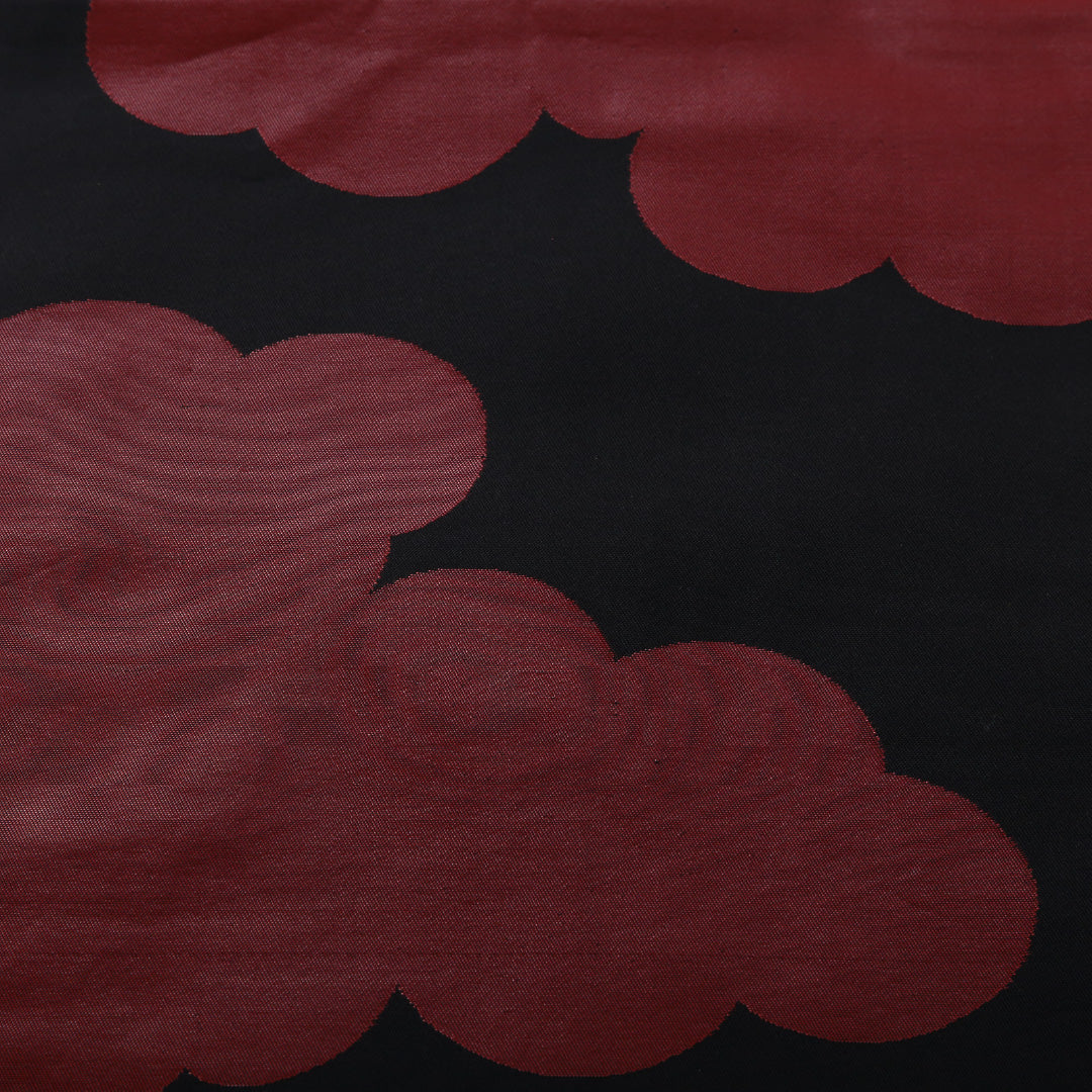 袋帯 帯丈426cm セミフォーマル 六通 帯芯なし Sランク 正絹 霞 黒系 1223-02064