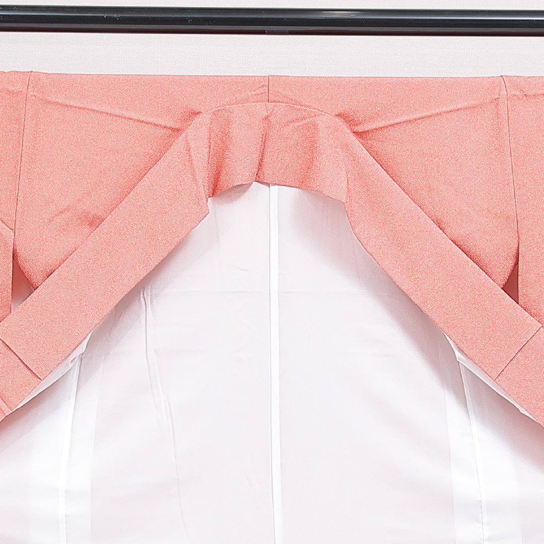 江戸小紋(鮫) 洗える着物 袷 身丈170cm 裄丈66cm ポリエステル Sランク 2XLサイズ 広衿 インフォーマル 朱系 1262-15951