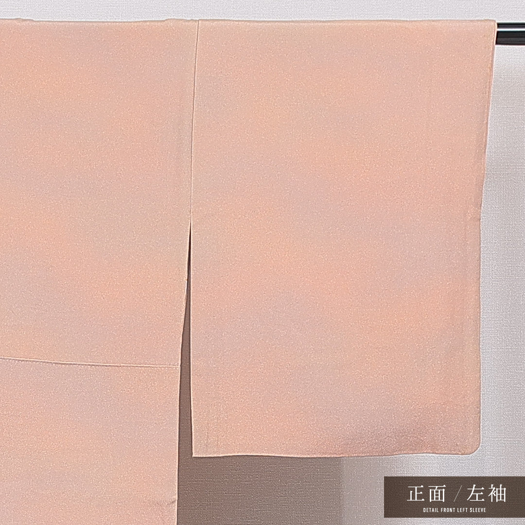 色無地 袷 身丈165cm 裄丈63cm 正絹 Aランク インフォーマル 広衿 XLサイズ ぼかし染 落款 無地 朱系 RP 1219-16738