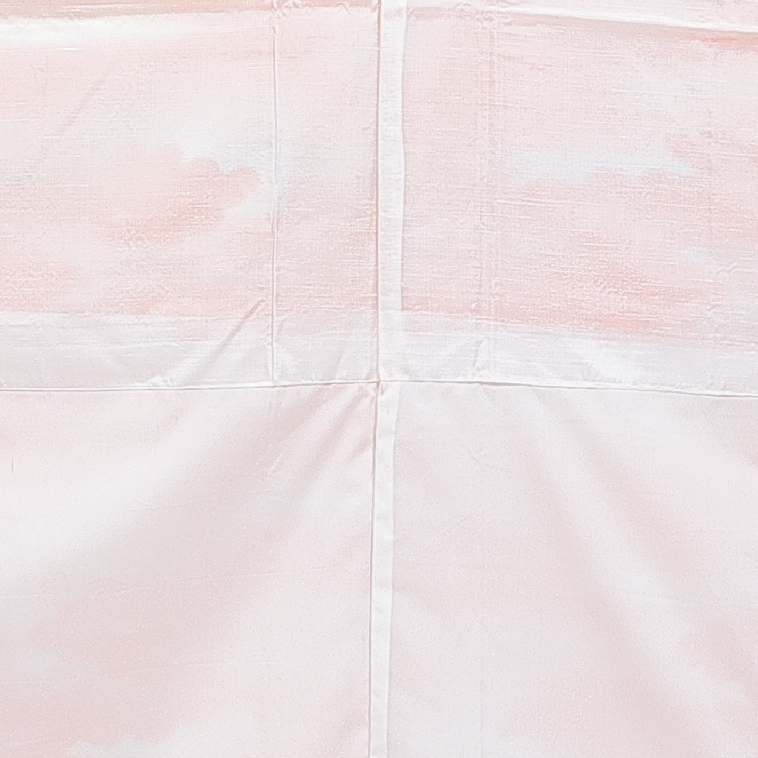 色無地 洗える着物 袷 身丈156cm 裄丈64cm ポリエステル Sランク Mサイズ 広衿 インフォーマル 紋意匠 古典柄 朱系 1214-16024