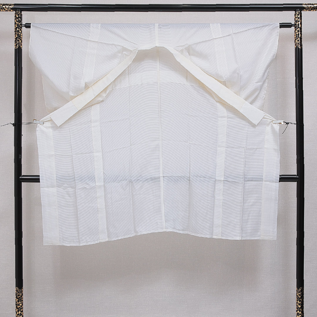 夏物 長襦袢 絽 身丈121cm 裄丈62cm 正絹 Aランク Sサイズ 無地 白系 RP 1239-16566
