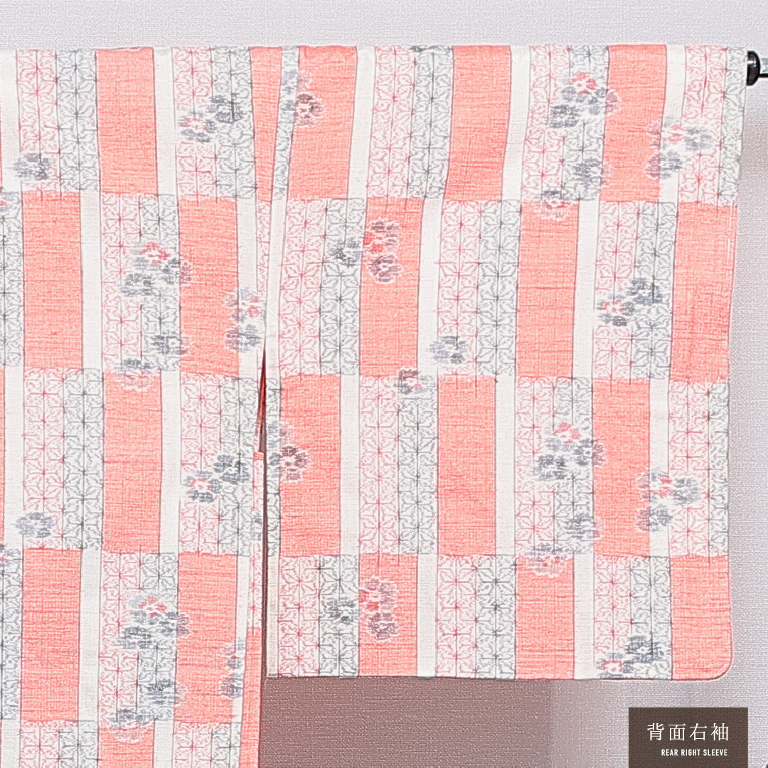 羽織 袷 身丈86cm 裄丈65cm 正絹 Sランク カジュアル Mサイズ 牡丹 朱系 RP 1232-16179