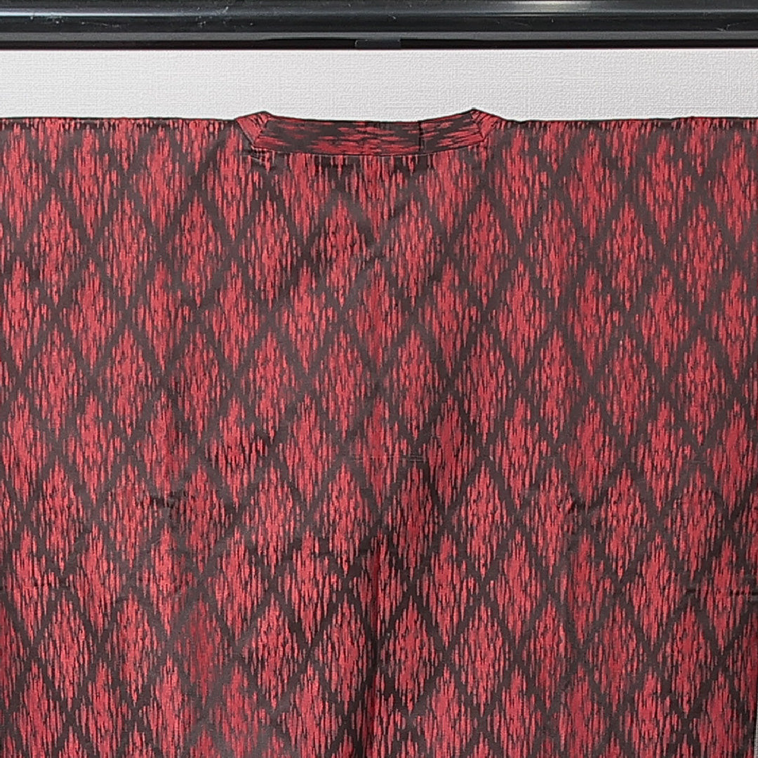 道行コート 袷 身丈120cm 裄丈63cm 正絹 Aランク Sサイズ 菱 赤系 HP 1237-15275