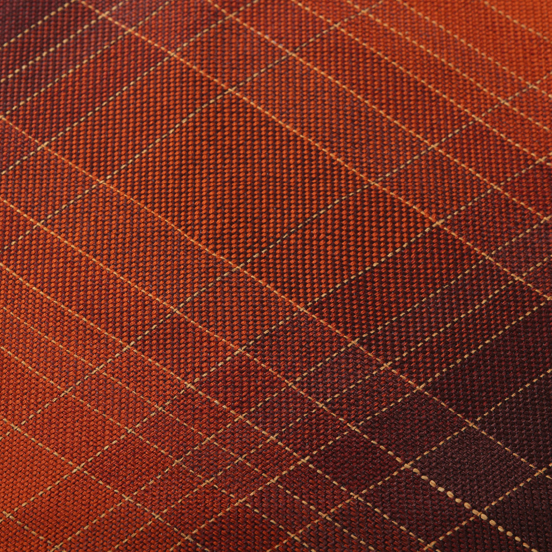 袋帯 帯丈440cm インフォーマル 六通 Aランク 正絹 格子 朱系 1223-02078