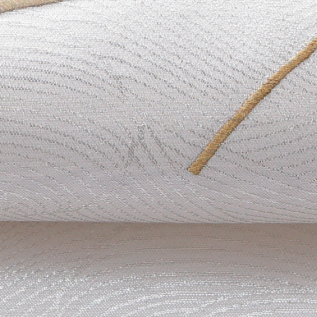 九寸名古屋帯 帯丈355cm セミフォーマル 名古屋仕立て ポイント柄 Sランク 正絹 蘇州刺繍 金駒刺繍 鴛鴦 牡丹 クリーム系 銀系 1224-03912