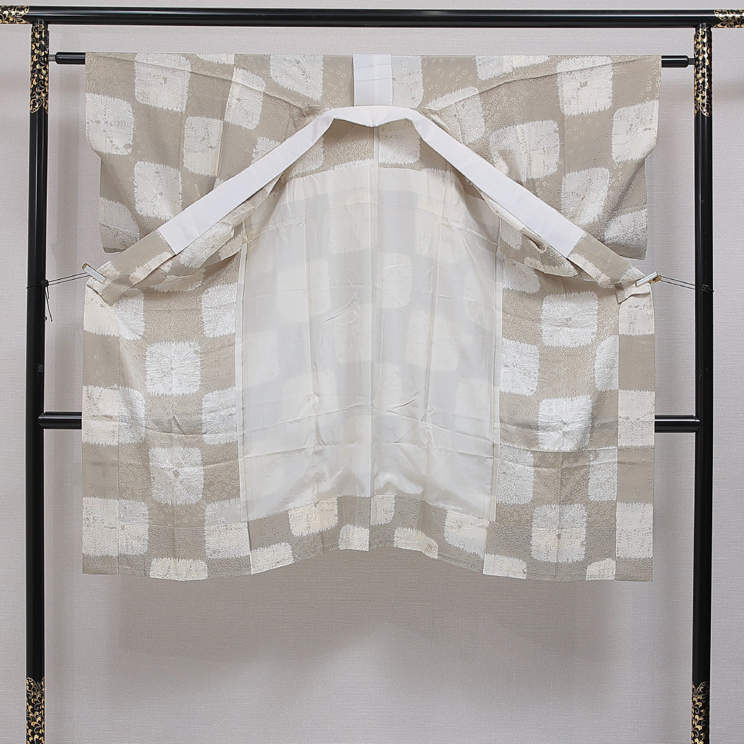長襦袢 無双袖 身丈120cm 裄丈65cm 正絹 Sランク Sサイズ 創作柄 素朴 落ち着き グレー系 RP 1239-16474