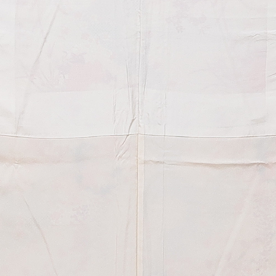 小紋 袷 身丈166cm 裄丈66cm 正絹 Cランク XLサイズ 広衿 インフォーマル 牡丹 ピンク系 1215-15647