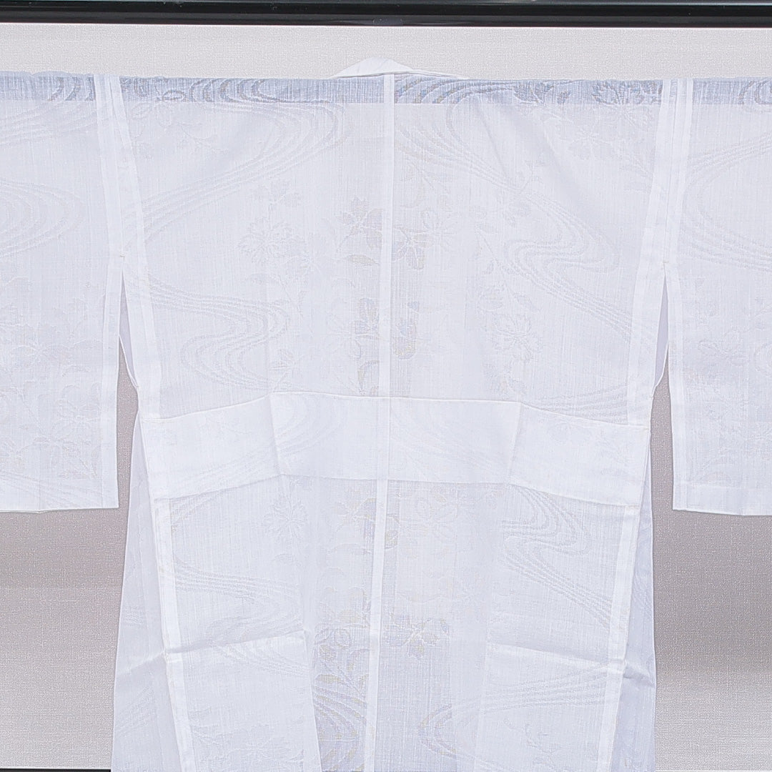 長襦袢 夏物 洗える着物 夏物 身丈131cm 裄丈64cm ポリエステル Cランク Lサイズ 古典柄 白系 1229-16708