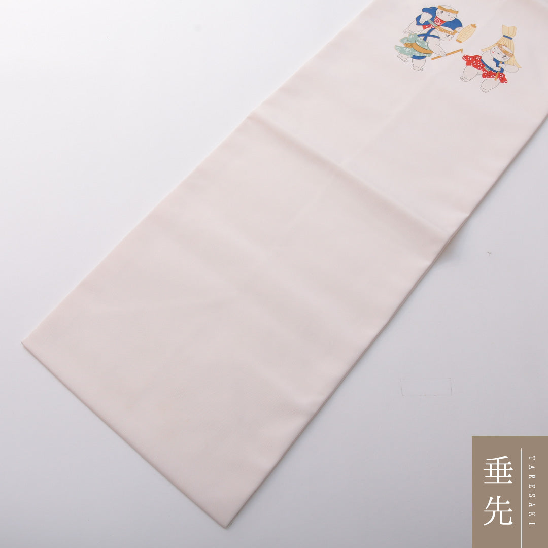 九寸名古屋帯 帯丈389cm カジュアル 名古屋仕立て ポイント柄 Sランク 正絹 染め帯 塩瀬 唐子 しつけ糸 ピンク系 1224-03460