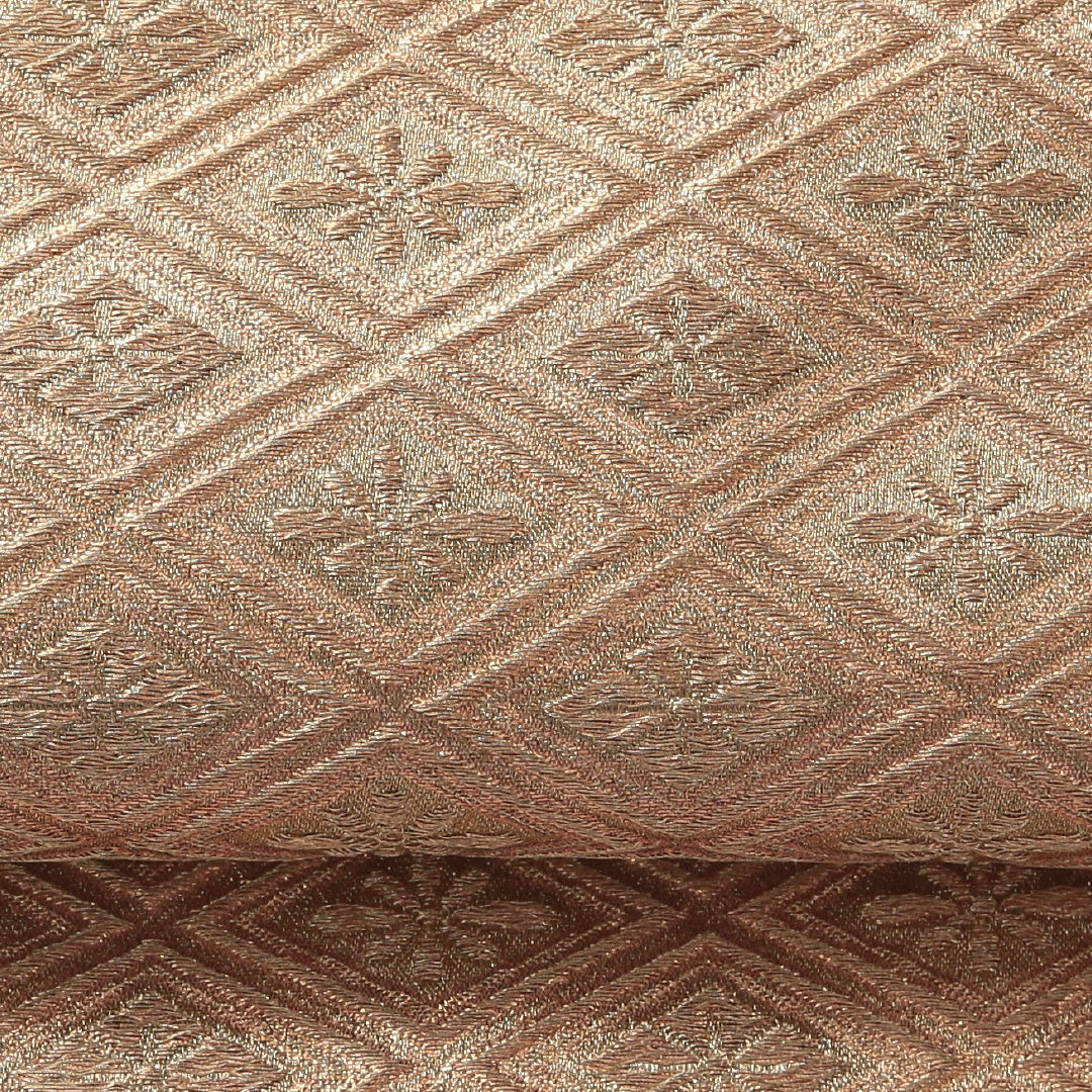 袋帯 帯丈412cm 正絹 六通 フォーマル 花菱 古典柄 金系 1243-01875