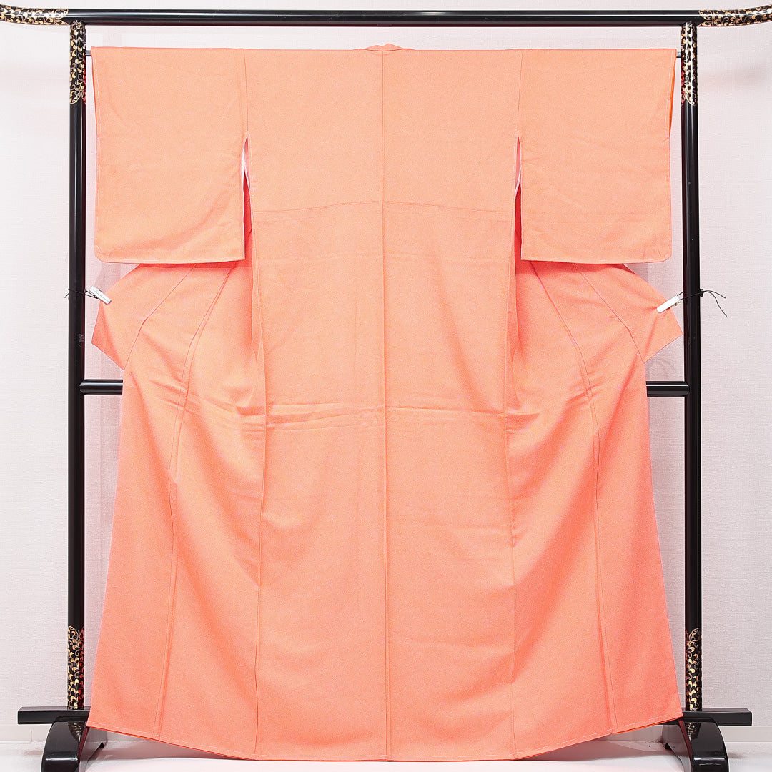 江戸小紋(鮫) 袷 身丈165cm 裄丈65cm 正絹 Sランク XLサイズ 広衿 インフォーマル 朱系 1262-15329