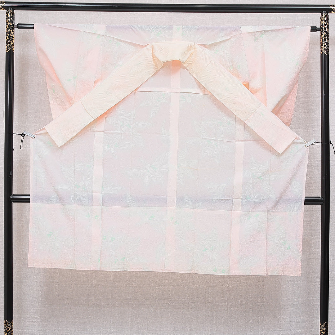 長襦袢 無双袖 身丈122cm 裄丈61cm 正絹 Cランク Sサイズ 花柄 ピンク系 HP 1239-16671