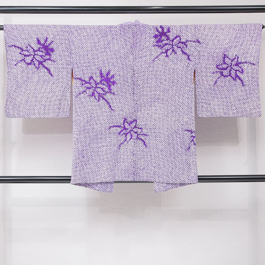 古布・藍染・家紋入り風呂敷】約164センチ×約171センチ リメイク 木綿 絣