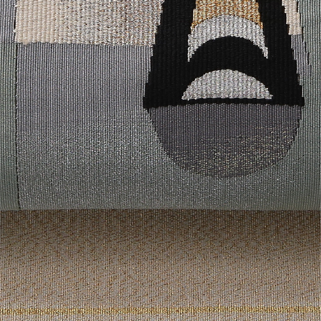 八寸名古屋帯 帯丈352cm カジュアル 松葉仕立て ポイント柄 帯芯なし Cランク 正絹 創作柄 多色系 1224-03512