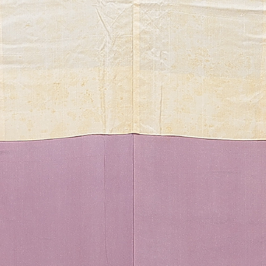 訪問着 袷 身丈161cm 裄丈63cm 正絹 Aランク Lサイズ 広衿 一つ紋(五三桐) セミフォーマル 創作柄 紫系 1212-15665