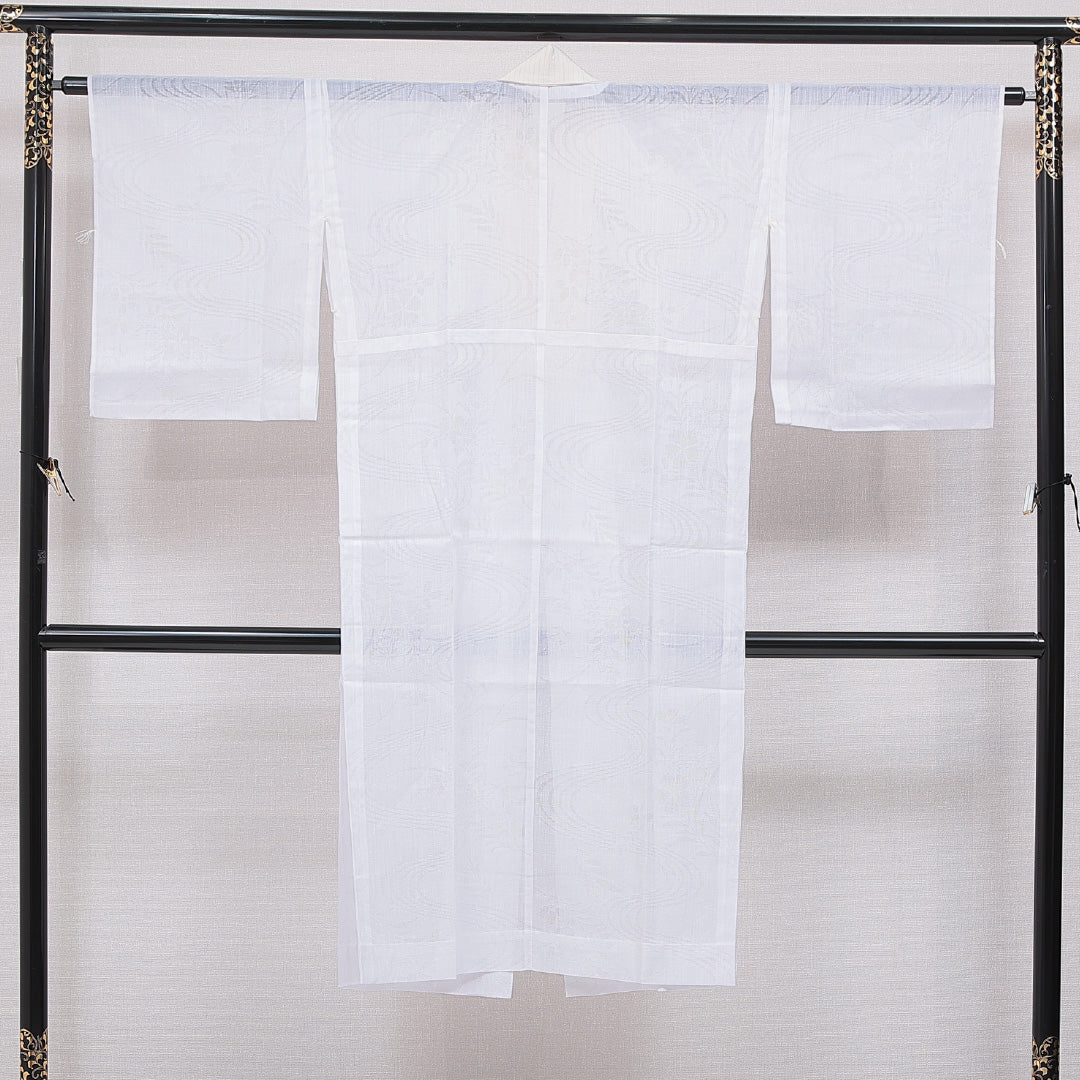 夏物 長襦袢 夏物 身丈126cm 裄丈62cm 正絹 Sランク Mサイズ 古典柄 白系 RP 1239-16673