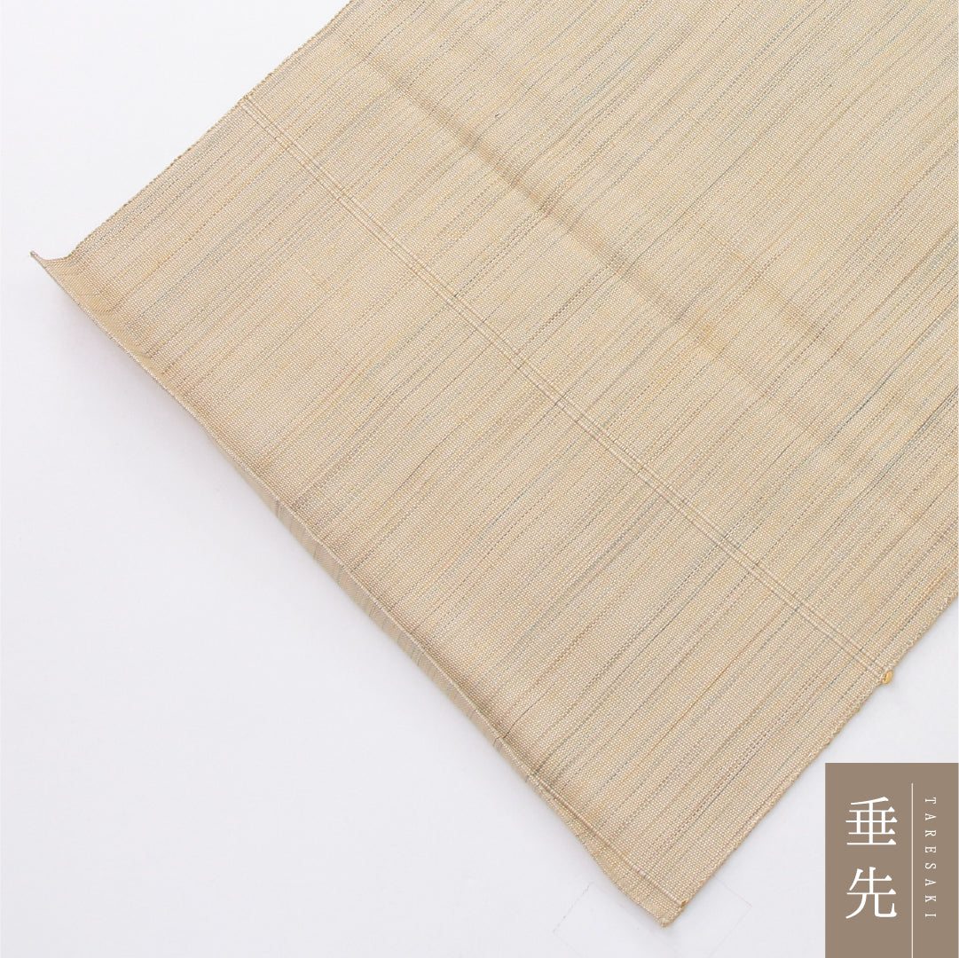 八寸名古屋帯 Cランク 帯丈345cm 正絹 ポイント柄 松葉仕立て 織り カジュアル 紬 ペルシャ文様 ベージュ系 RP 1245-04076