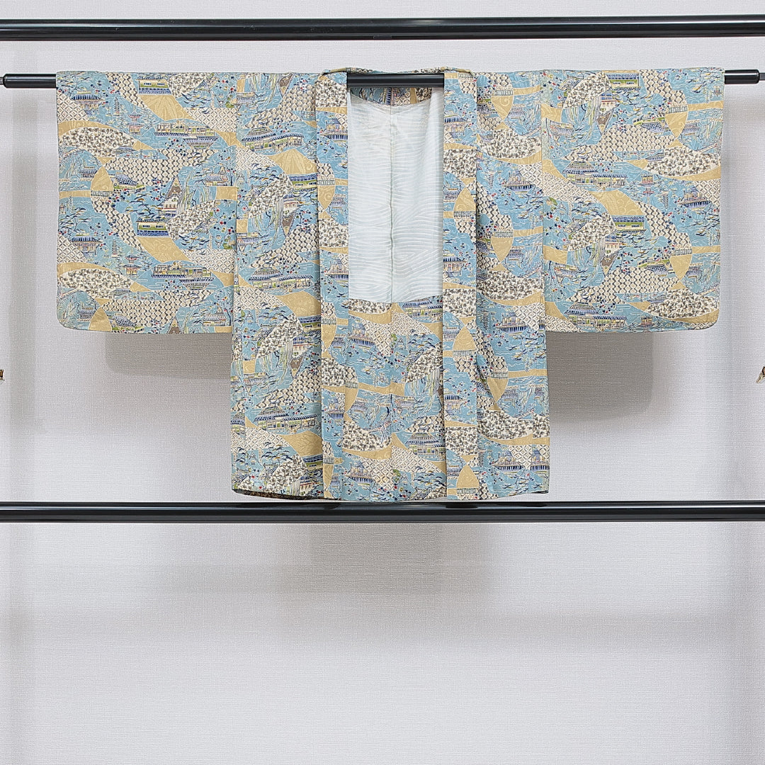 羽織 袷 身丈75cm 裄丈62cm 正絹 Sランク カジュアル Sサイズ 茶屋辻 多色系 RP 1232-16118