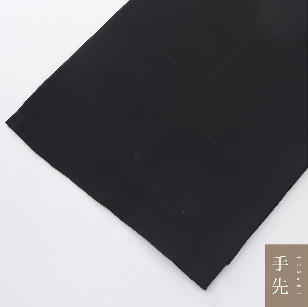 九寸名古屋帯 Aランク 帯丈362cm 正絹 ポイント柄 開き仕立て 染め インフォーマル 唐草鳳凰文 黒系 RP 1245-04051