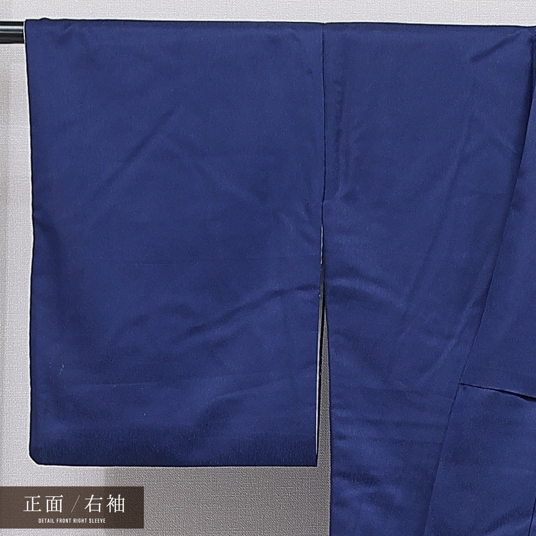 洗える着物 付下げ 袷 身丈163cm 裄丈64cm ポリエステル Aランク インフォーマル 広衿 Lサイズ 幾何学柄 青系 RP 1218-15504