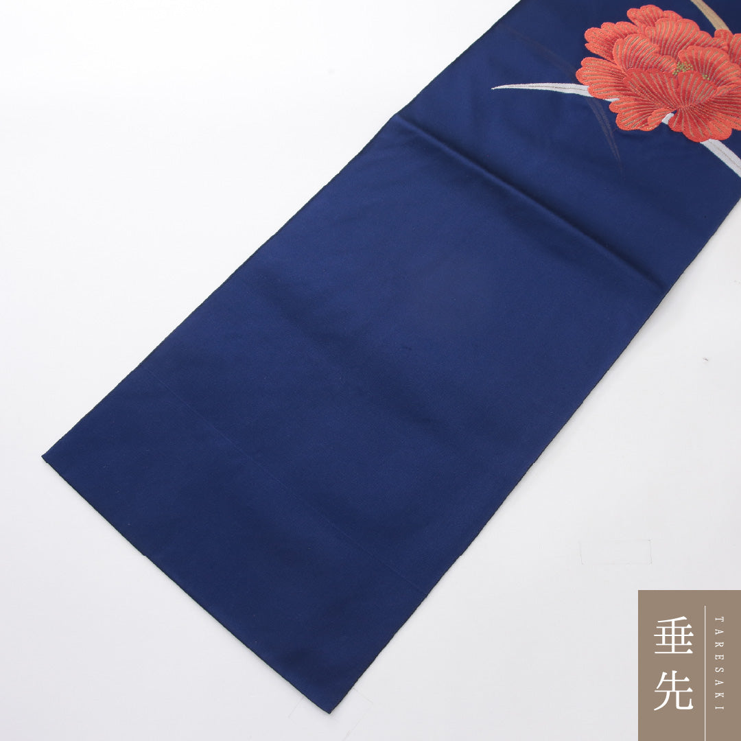 八寸名古屋帯 Sランク 帯丈353cm 正絹 ポイント柄 名古屋仕立て 織り インフォーマル 芙蓉 青系 RP 1245-03979