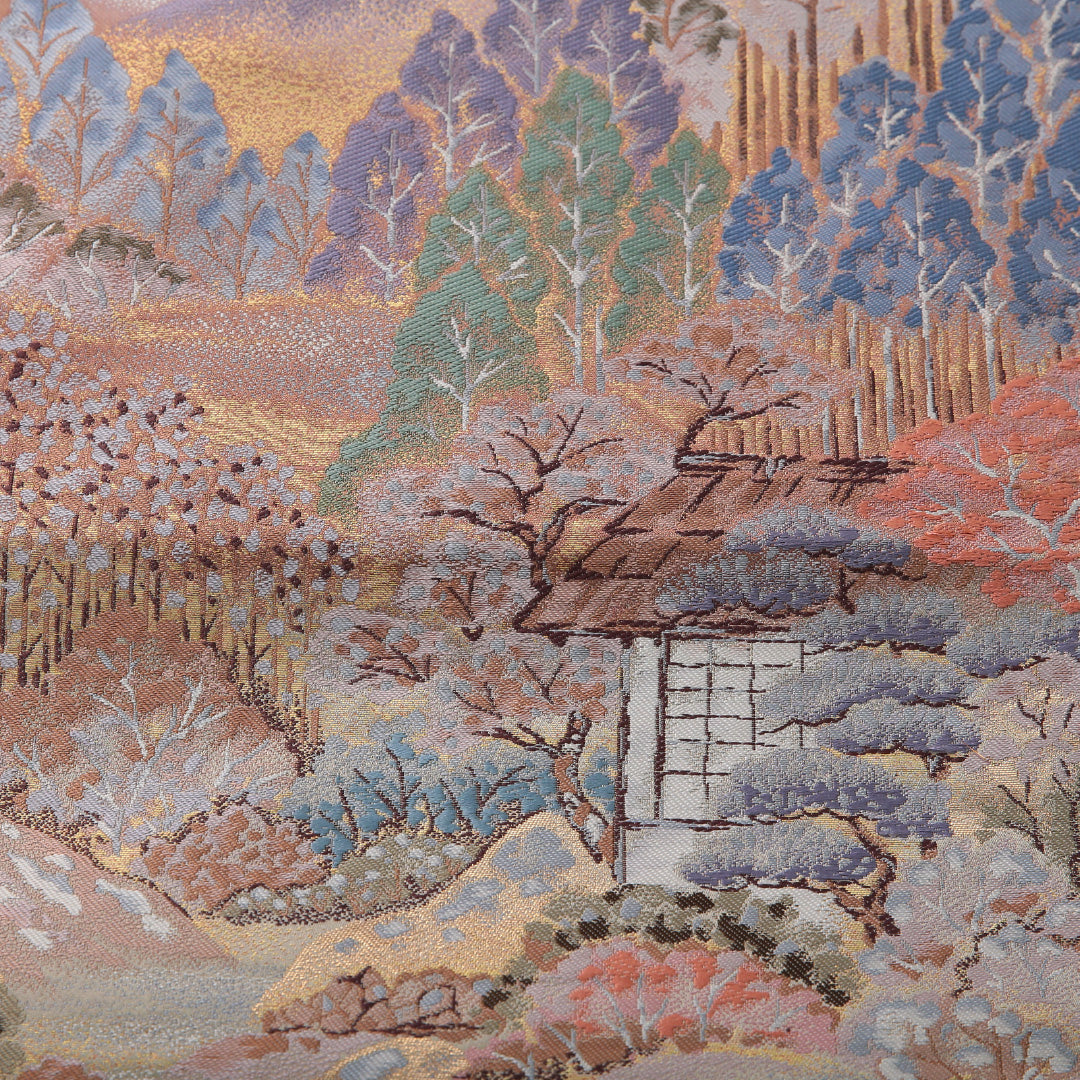 袋帯 帯丈442cm フォーマル 六通 Sランク 正絹 茶屋辻 多色系 1223-02065