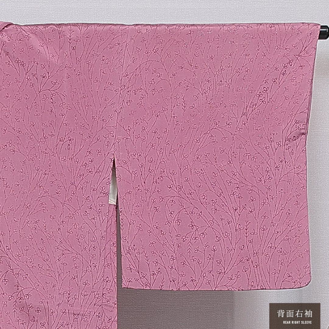 絵羽羽織 袷 身丈87cm 裄丈64cm 正絹 Bランク インフォーマル Mサイズ 紐あり 創作柄 ピンク系 RP 1234-16164