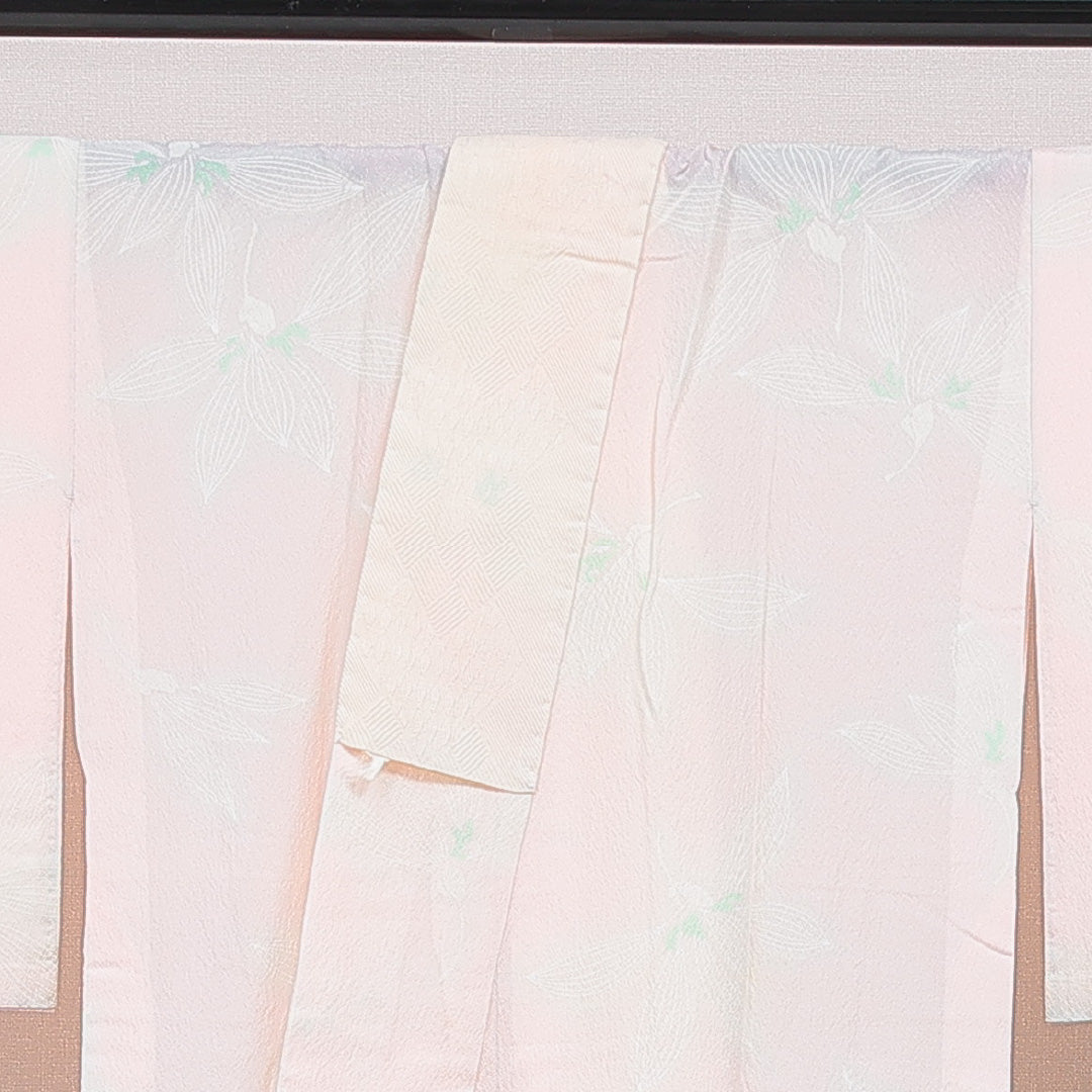 長襦袢 無双袖 身丈122cm 裄丈61cm 正絹 Cランク Sサイズ 花柄 ピンク系 HP 1239-16671
