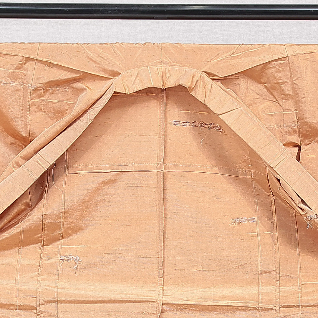 紬 単衣 身丈148cm 裄丈62cm 正絹 Dランク XSサイズ バチ衿 カジュアル 肩当て 無地 黄系 1216-15581